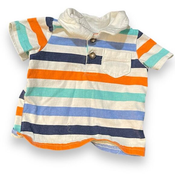 Child Of Mine By Carters Polo Shirt Baby Boy Newborn Multicolored Preppy Casual - Picture 1 of 5